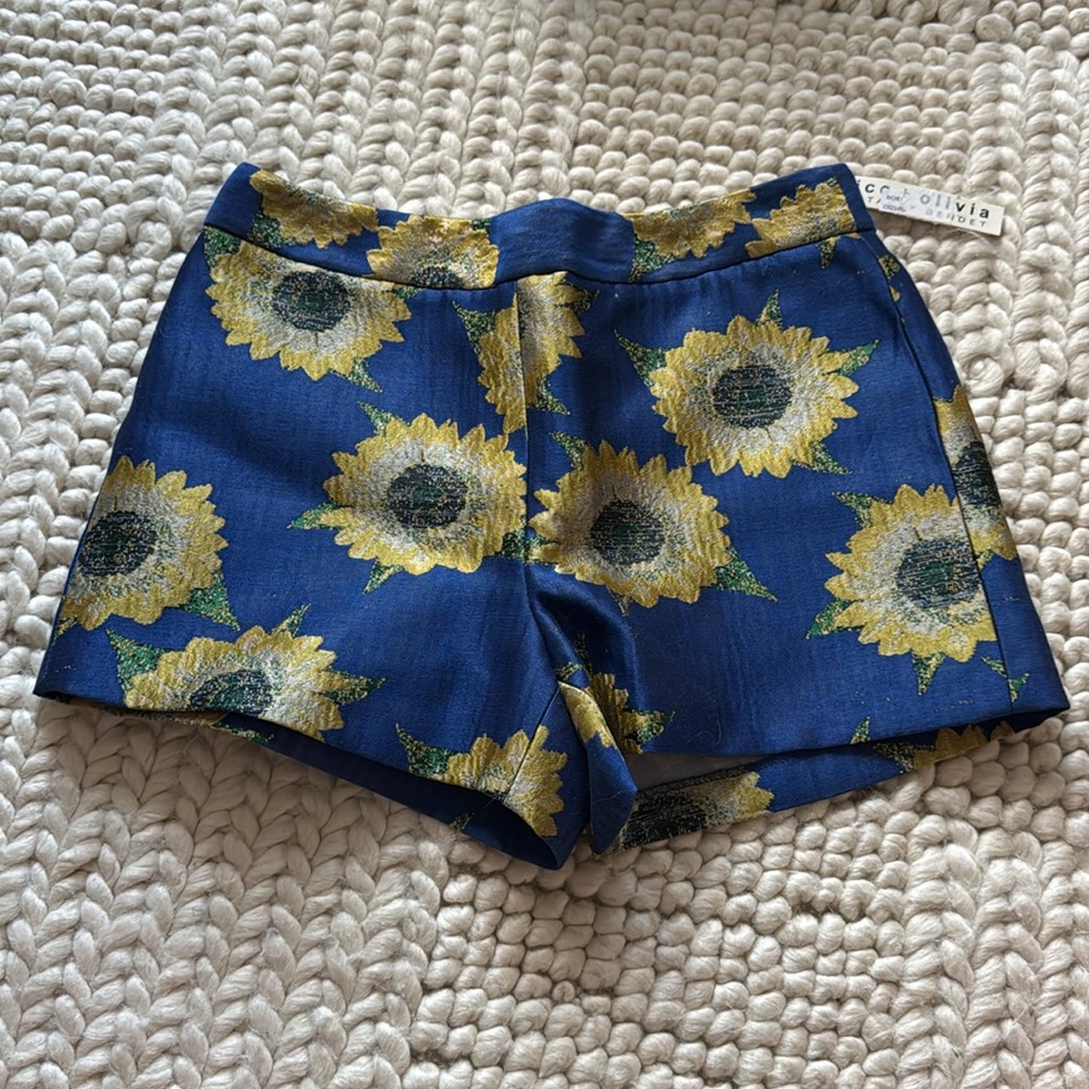 Alice + Olivia Sunflower Jacquard Shorts